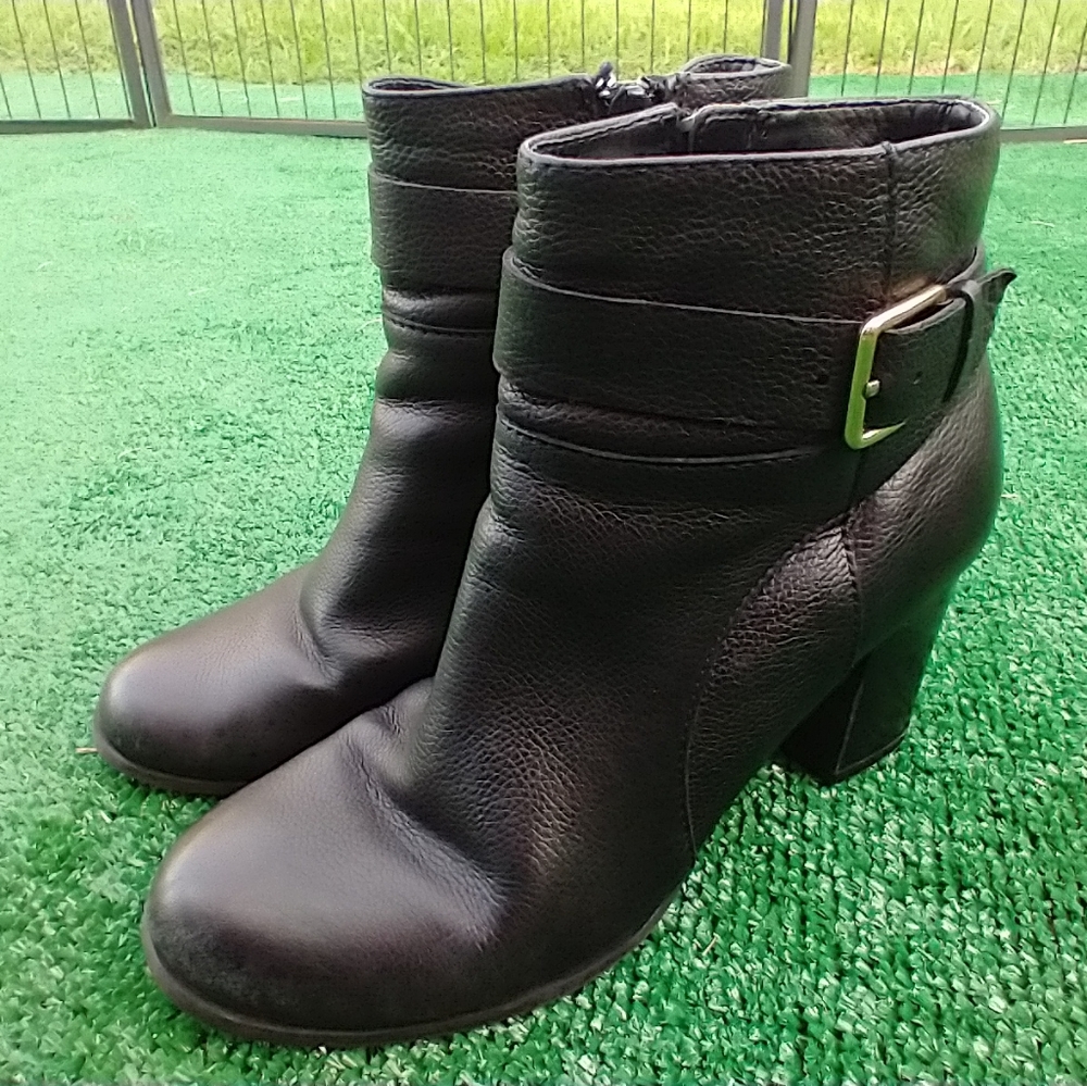 Black leather boots